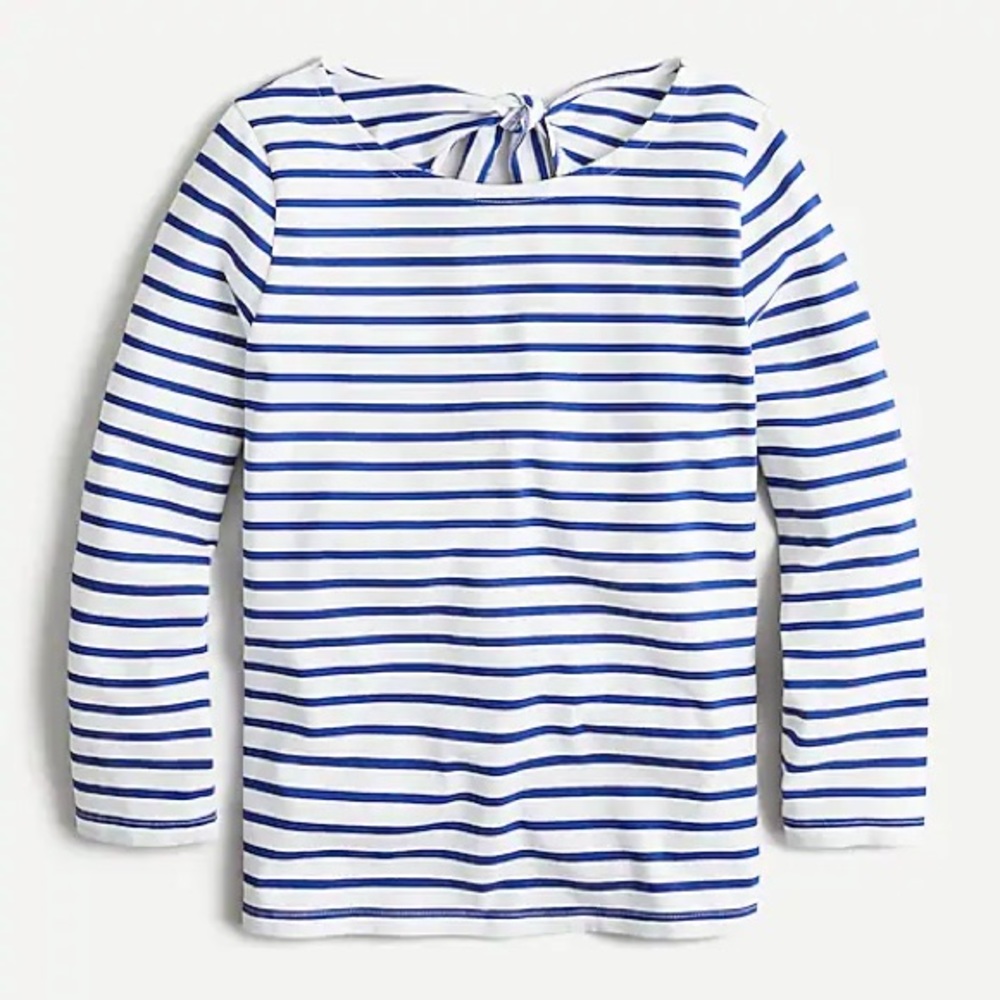 J.Crew Tie-back top in striped Mariner cloth